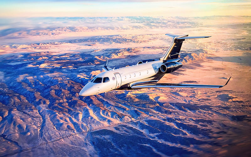Embraer Legacy 450 private jet, passenger airplane, Embraer, HD wallpaper
