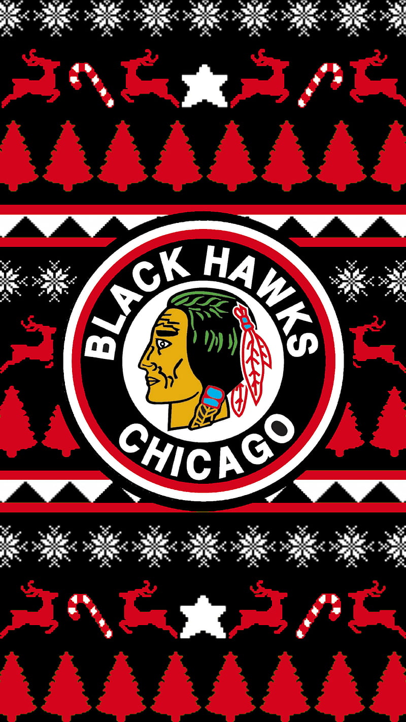 Blackhawks sweater2, blackhawks sweater, chicago blackhawks, christmas, christmas sweater, hawks, hockey, nhl, ugly christmas sweater, HD phone wallpaper
