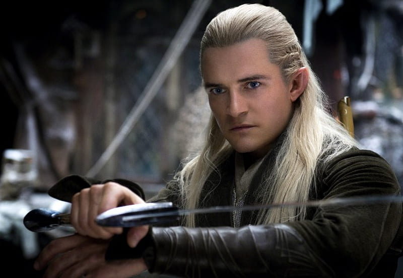 Orlando Bloom as Legolas, the hobbit, movie, the desolation of smaug, elf, man, fantasy, orlando bloom, legolas, sword, actor, HD wallpaper