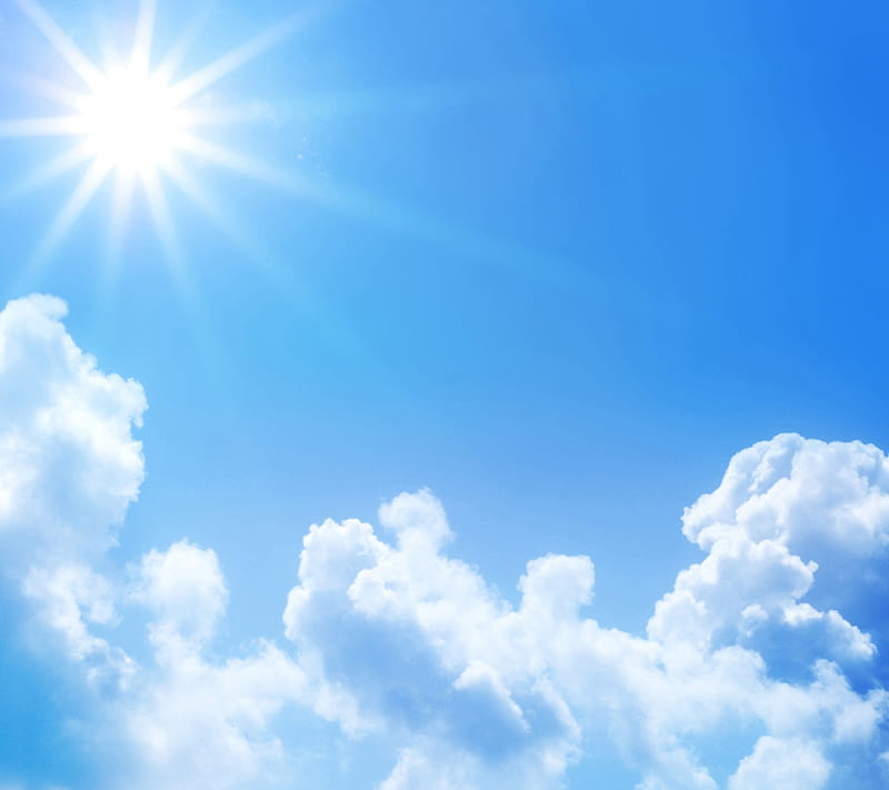 sunny day, bright, clouds, color, day nature, new, nice, sky, sun, sunny, HD wallpaper