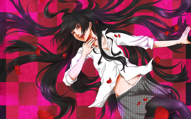 Yumeko Jabami, art, manga, Crazy excitement, Kakegurui, HD wallpaper