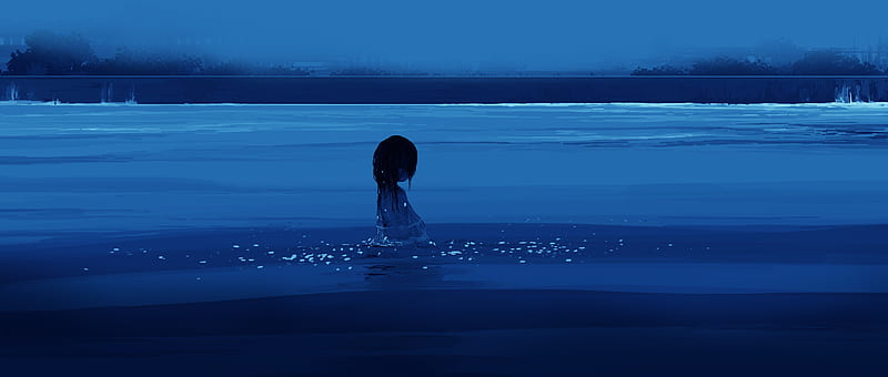 Girl in Water Anime, HD wallpaper