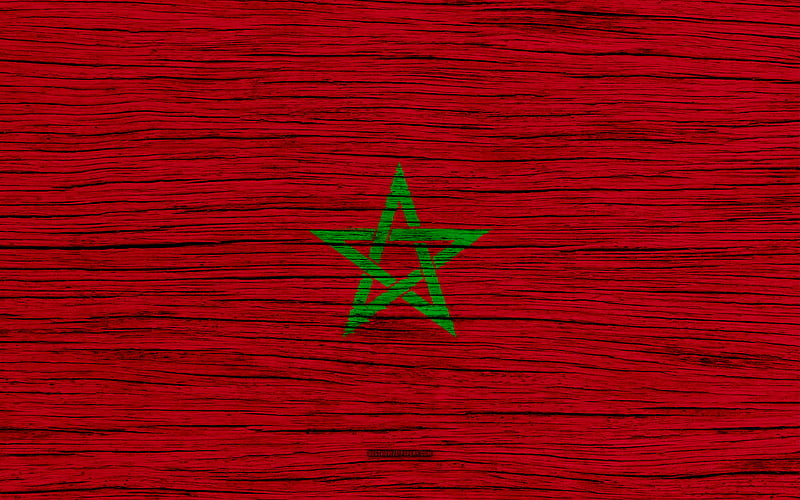 Flag of Morocco Africa, wooden texture, Moroccan flag, national symbols, Morocco flag, art, Morocco, HD wallpaper