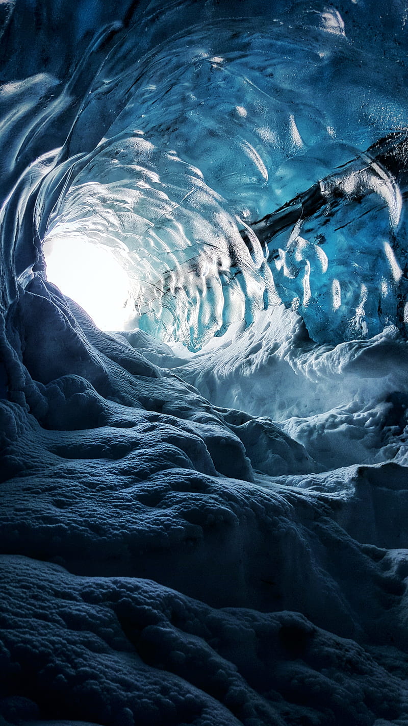 cave, ice, snow, ice cave, iceland, HD phone wallpaper