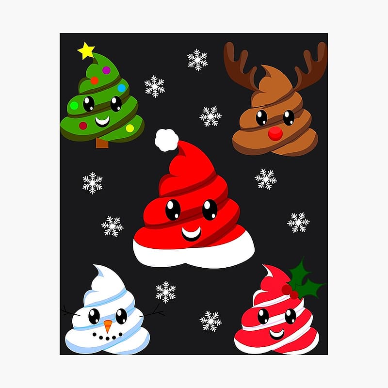 Emoji Christmas Poop Holiday Poster, HD phone wallpaper