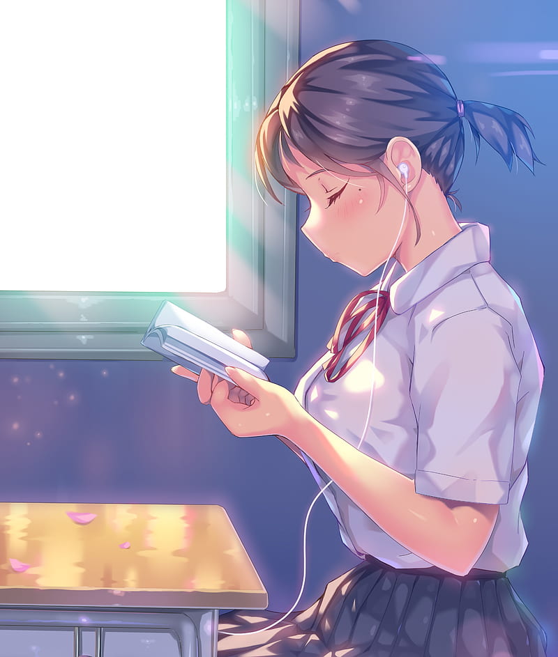 Anime couple, shoujo, school uniform, romance, cute, profile view