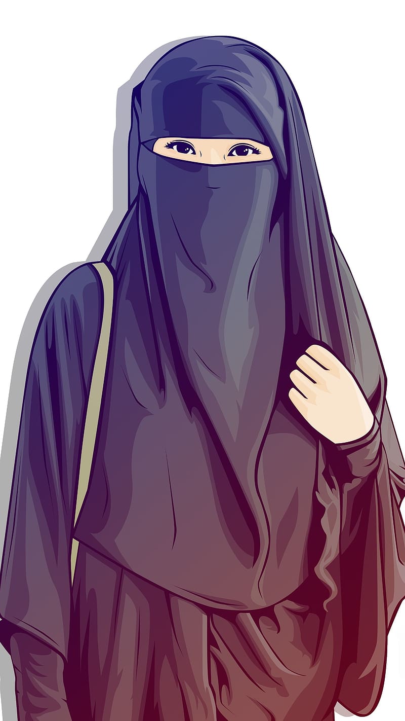Islamic Girl, Black Burqa, muslim girl, HD phone wallpaper