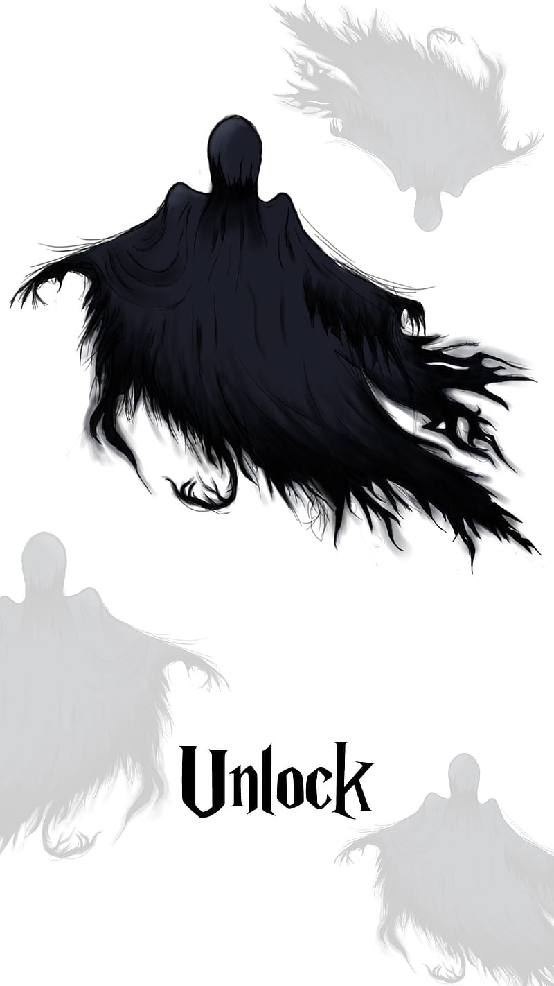 HarryPotter Dementor, harry, potter, hogwarts, balck, white, minimalistic, minimal, gris, HD phone wallpaper