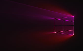 Windows 10, purple logo, dark background, Windows logo, Microsoft, HD wallpaper