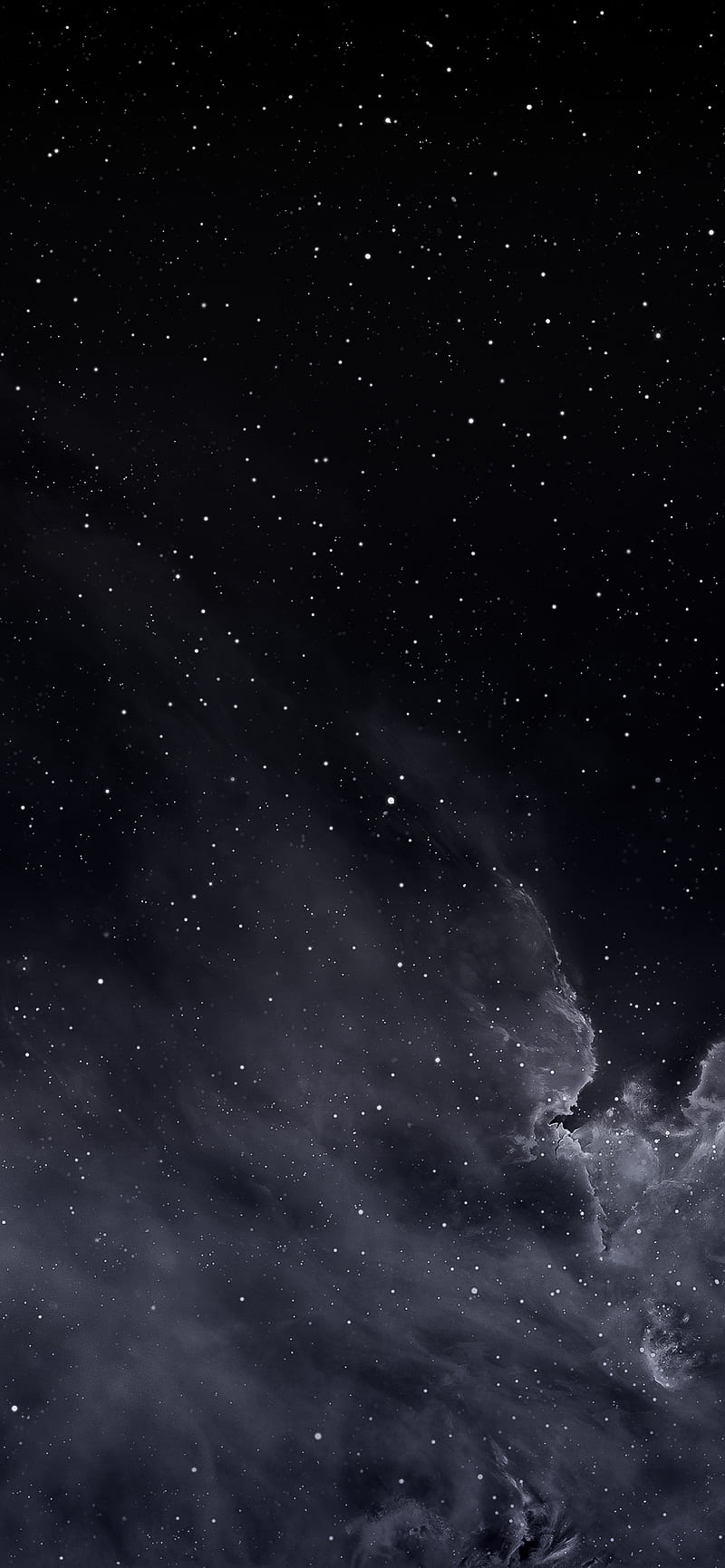 Black Sky, galaxy, gris, night, sci-fi, space, stars, universe, HD phone wallpaper