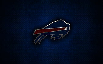 Buffalo Bills, golden logo, NFL, blue metal background, american football  club, HD wallpaper