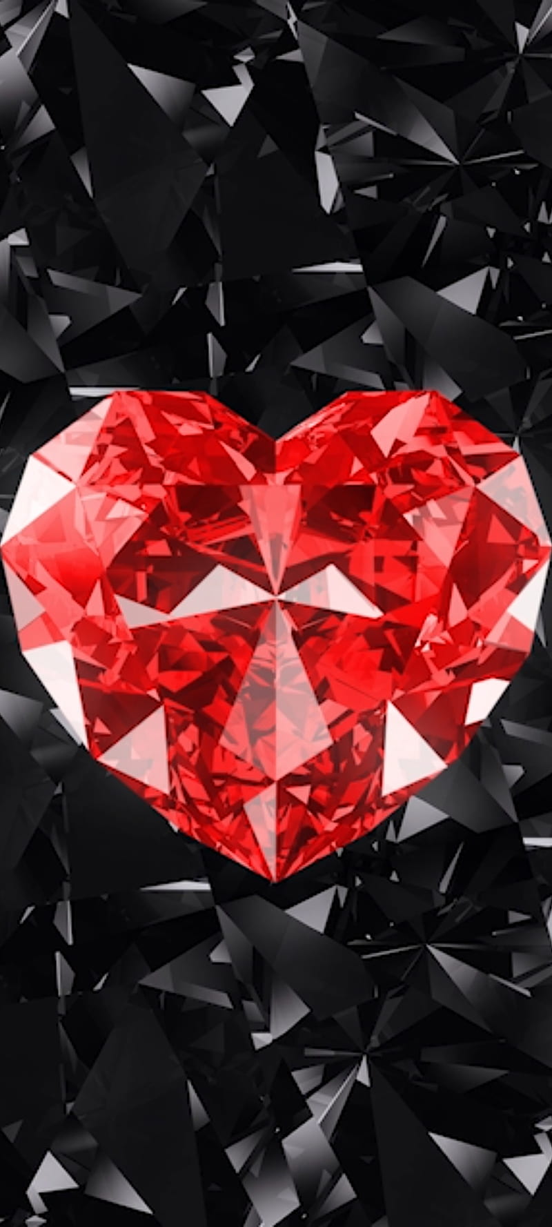 Valentine Diamond hart, Heart, love, red, beautiful, art, petal ...