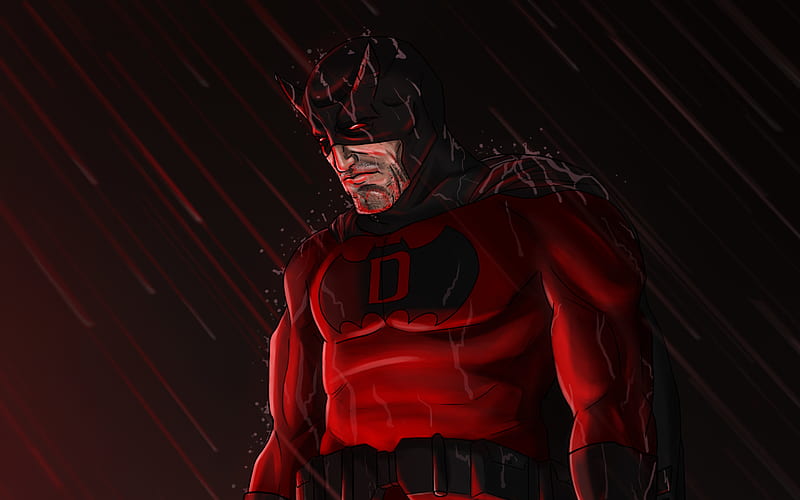 Bat-Devil, artwork, rain, superheroes, Michael Lane, Batman in Bethlehem, Batdevil, HD wallpaper