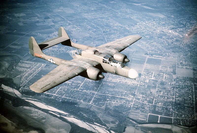 Northrop P-61 Black Widow, world war two, american, fighter bomber, twin boom, HD wallpaper