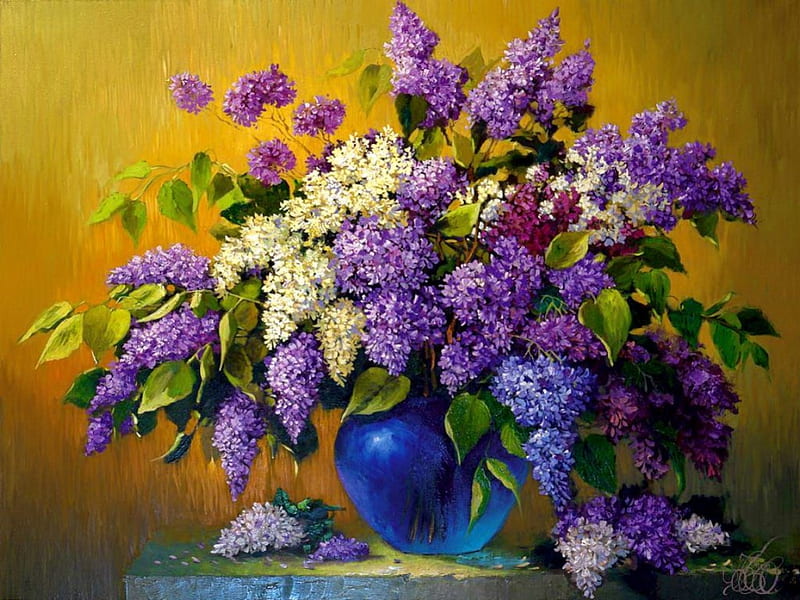 Lilac In Vase Pretty Art Vase Scent Bonito Spring Fragrance Lvoely Still Life Hd