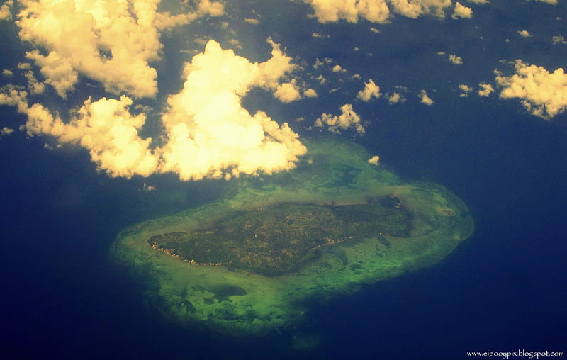 A Small Island, oceans, wonderful, plane, bonito, island, small, HD wallpaper