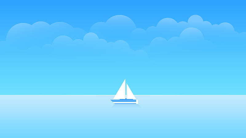 Minimal Boat Ocean , boat, minimalism, minimalist, artist, artwork, digital-art, HD wallpaper