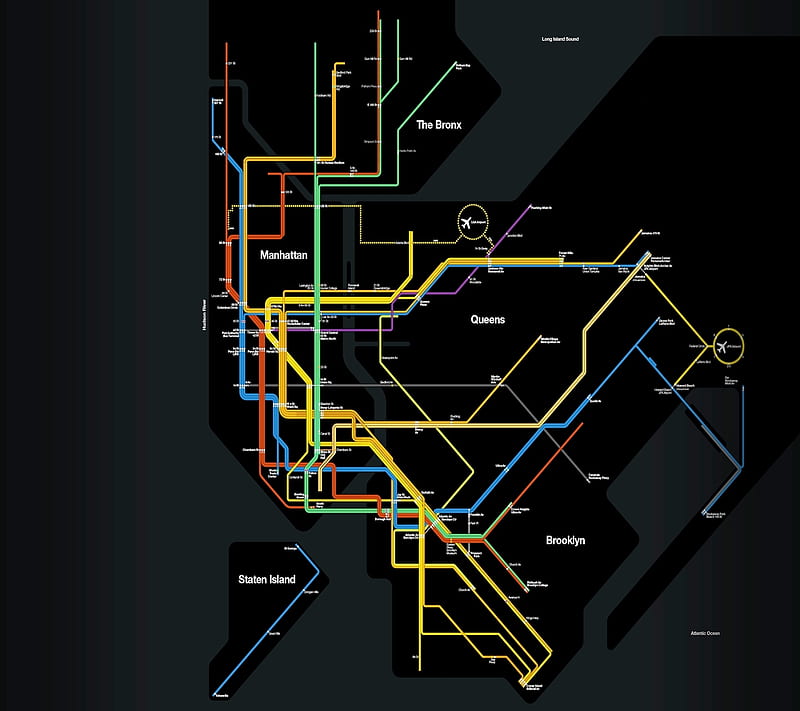 Subway, map, new york city, ny, nyc, train, HD wallpaper