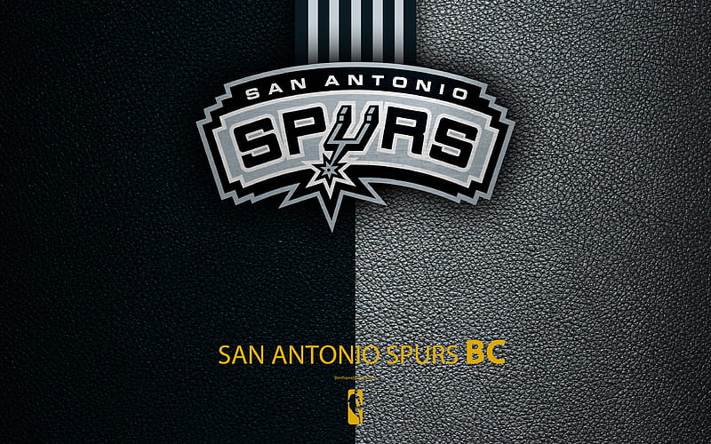 San Antonio Spurs logo, basketball club, NBA, basketball, emblem, leather texture, National Basketball Association, San Antonio, Texas, Southwest Division, Western Conference, HD wallpaper