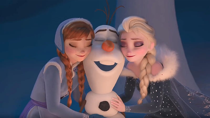 Frozen (2013), anna, movie, elsa, snowman, winter, olaf, trio, snow queen, sister, frozen, princess, disney, HD wallpaper