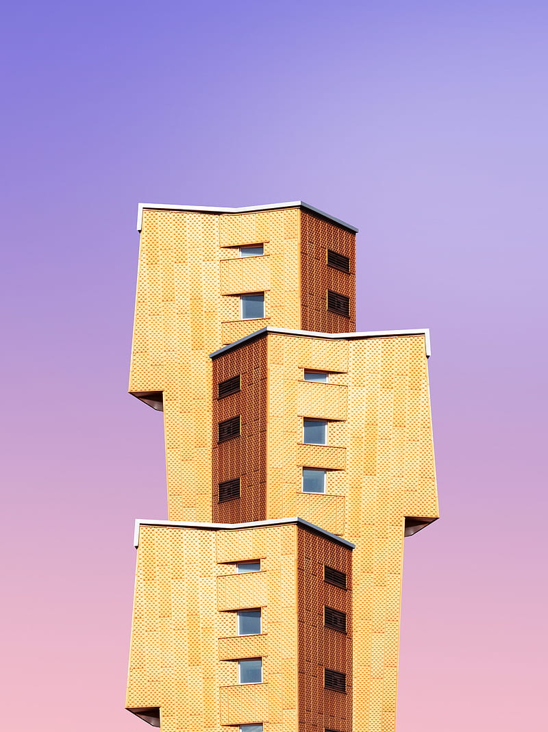 building, architecture, minimalism, sky, purple, HD phone wallpaper
