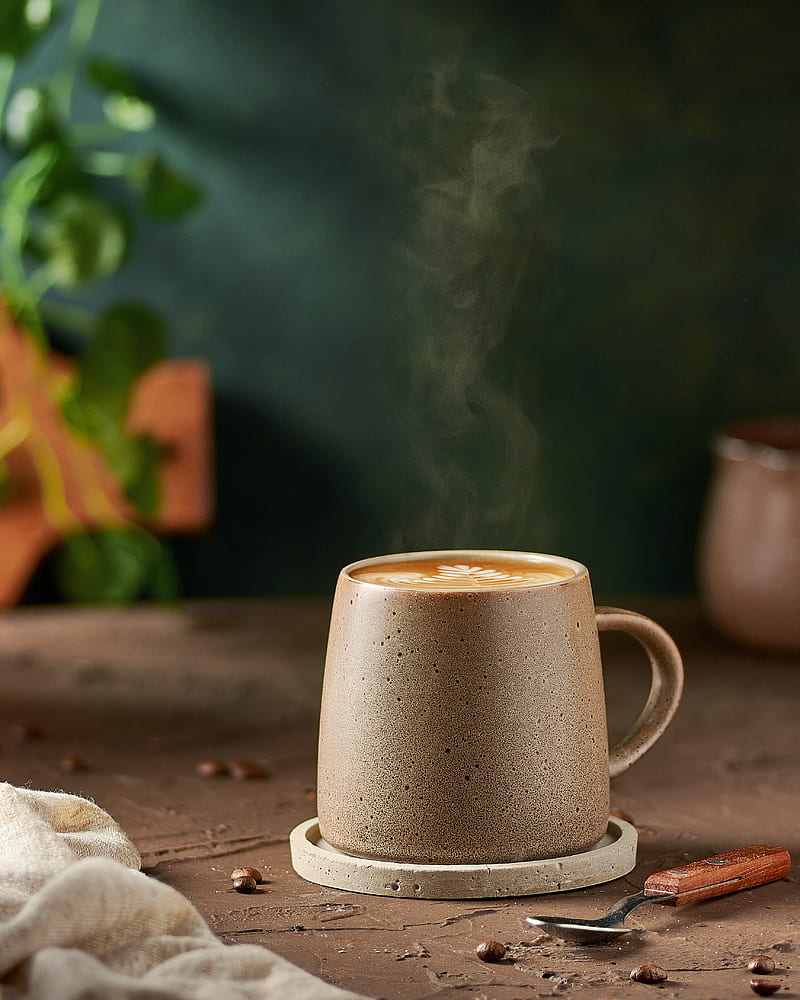 cappuccino, coffee, drink, mug, steam, HD phone wallpaper