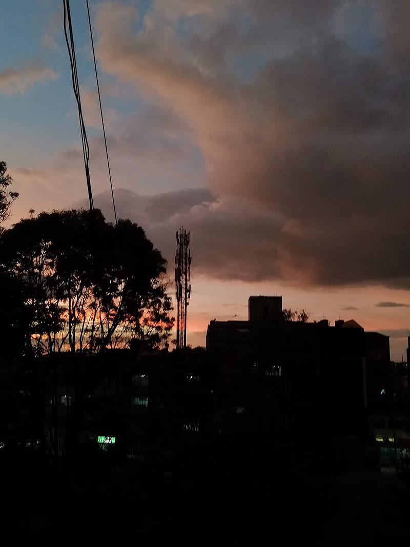 sunset, clima, nice, naranja, red, weather, HD phone wallpaper