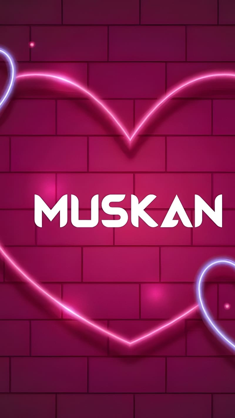 Muskan Name, muskan in heart, muskan, heart, HD phone wallpaper | Peakpx