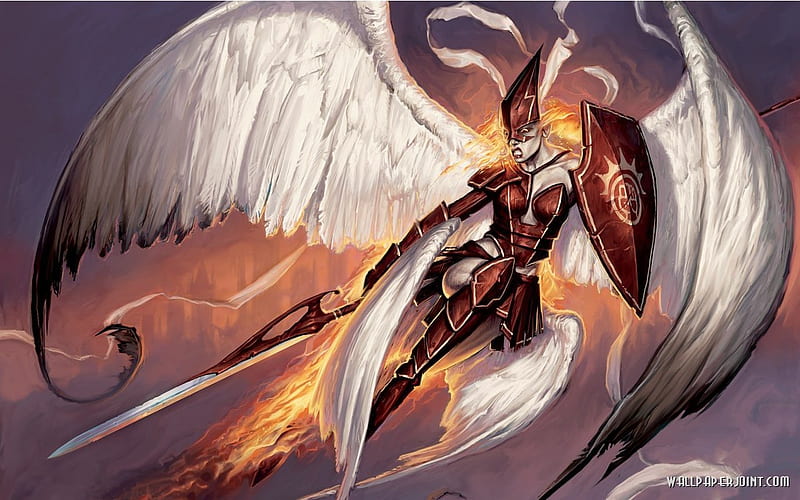Armored Angel, fantasy angel battle, HD wallpaper