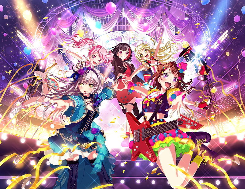Anime, BanG Dream! Girls Band Party!, Aya Maruyama, Minato Yukina, Ran Mitake, Toyama Kasumi, Tsurumaki Kokoro, HD wallpaper