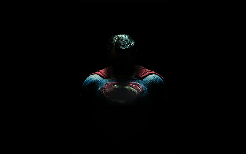 Superman superheroes, minimal, black backgrounds, Marvel Comics, Superman minimalism, HD wallpaper