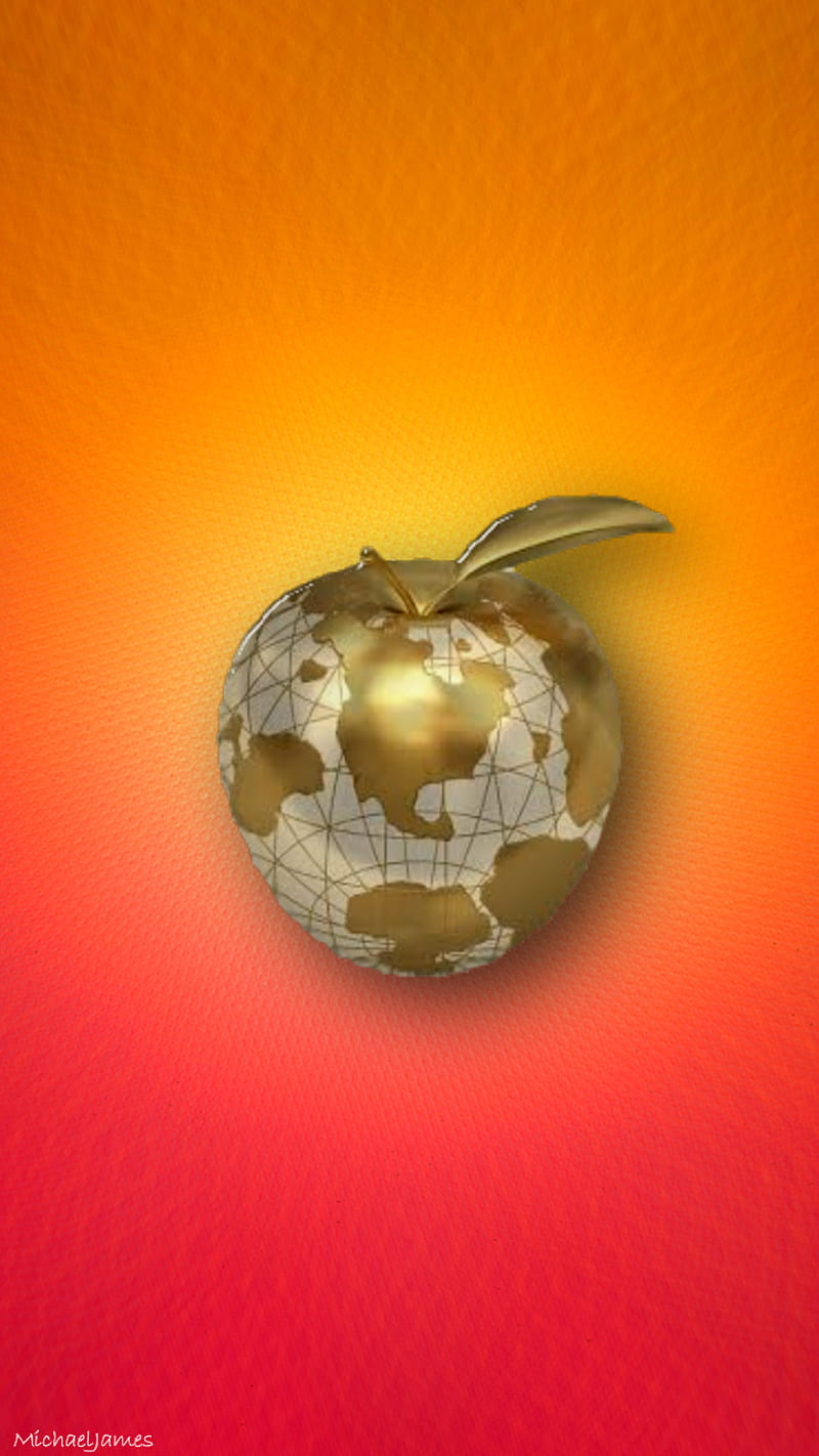 Globe Apple, earth, gold, iphone, logo, HD phone wallpaper