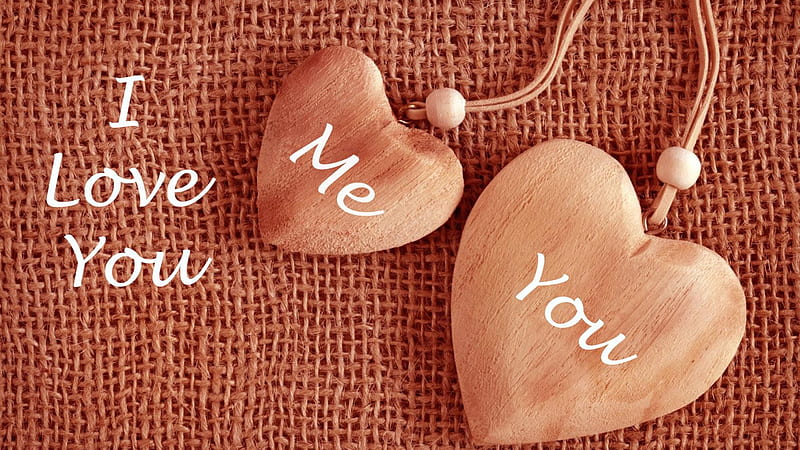 Text I Love You And Hearts With Me And You I Love, HD wallpaper