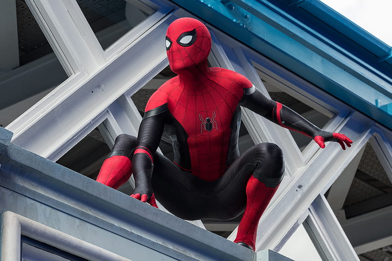 Far From Home , disney, far from home, marvel, mcu, red and black, sony, spider-man, spiderman, spiderman suit, HD wallpaper
