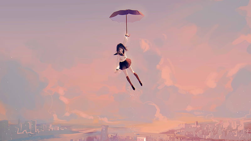 Anime, anime girls, umbrella, HD phone wallpaper | Peakpx