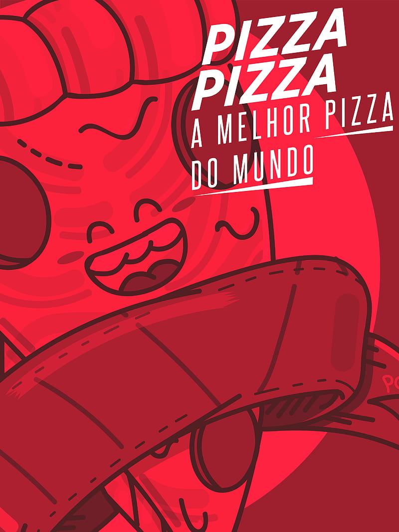 illustration, pizza, red, food, HD phone wallpaper