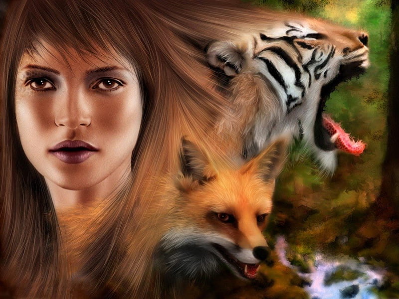 HD lady and the tiger wallpapers | Peakpx