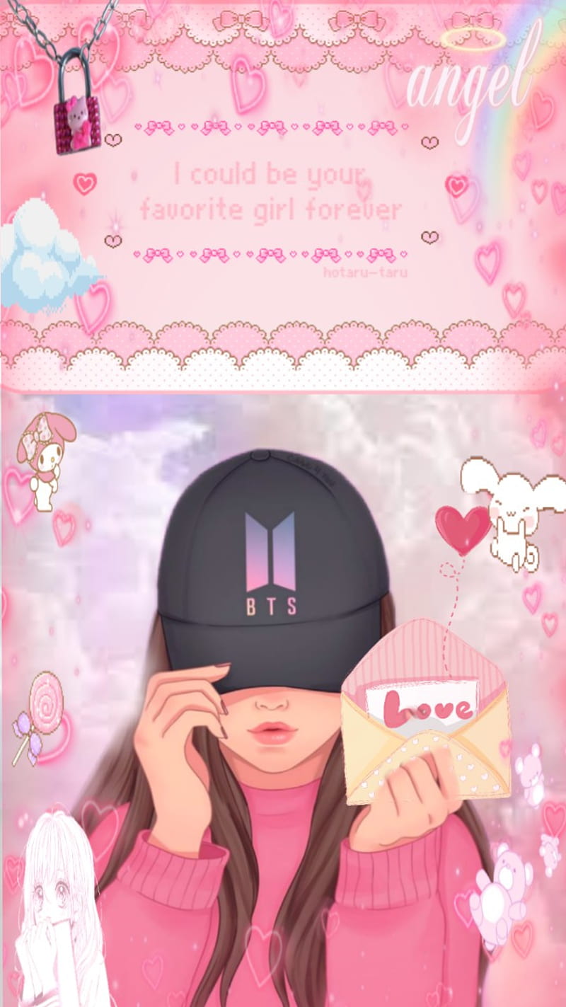 BTS Girl, boy with luv, bts, kpop, lovely, pink, HD phone wallpaper