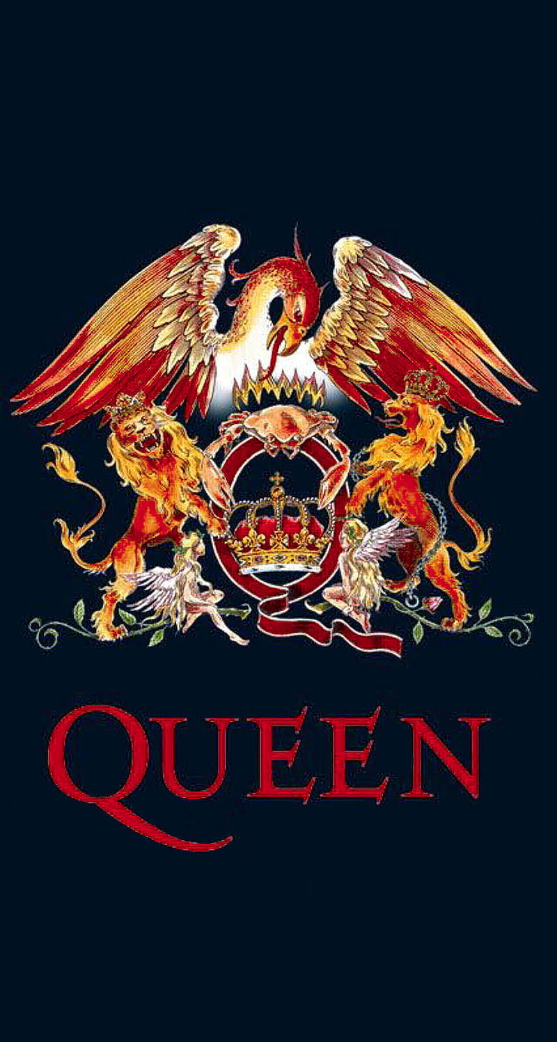 Queen Emblem, band, bohemian rhapsody, brian may, freddie mercury, group, john deacon, roger taylor, HD phone wallpaper