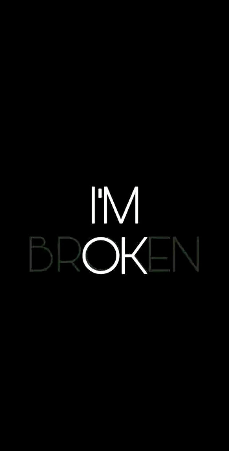 I am brOKen, black, sad, HD phone wallpaper