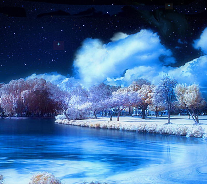 Nature, clouds, fantasy, moon, night, plants, tree, HD phone wallpaper |  Peakpx