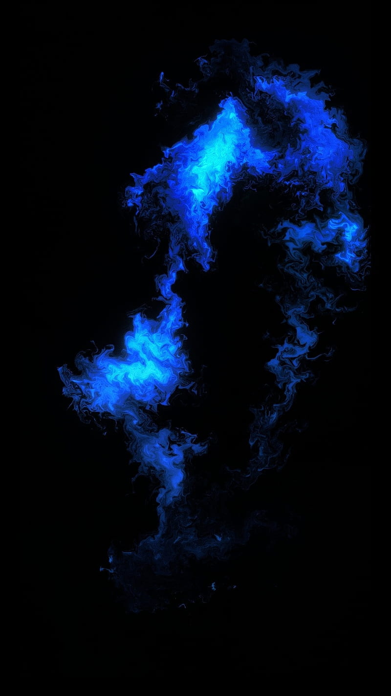 Icy Mist, amoled, blue, blue, dark, galaxy, gelo, ice, nebula, space, HD phone wallpaper