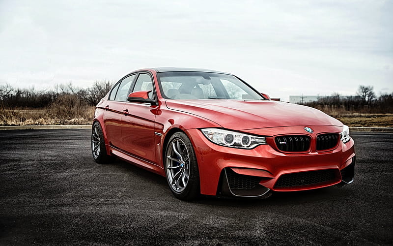 BMW M3, F80, Tuning BMW, red M3, sports cars, German cars, BMW, HD wallpaper