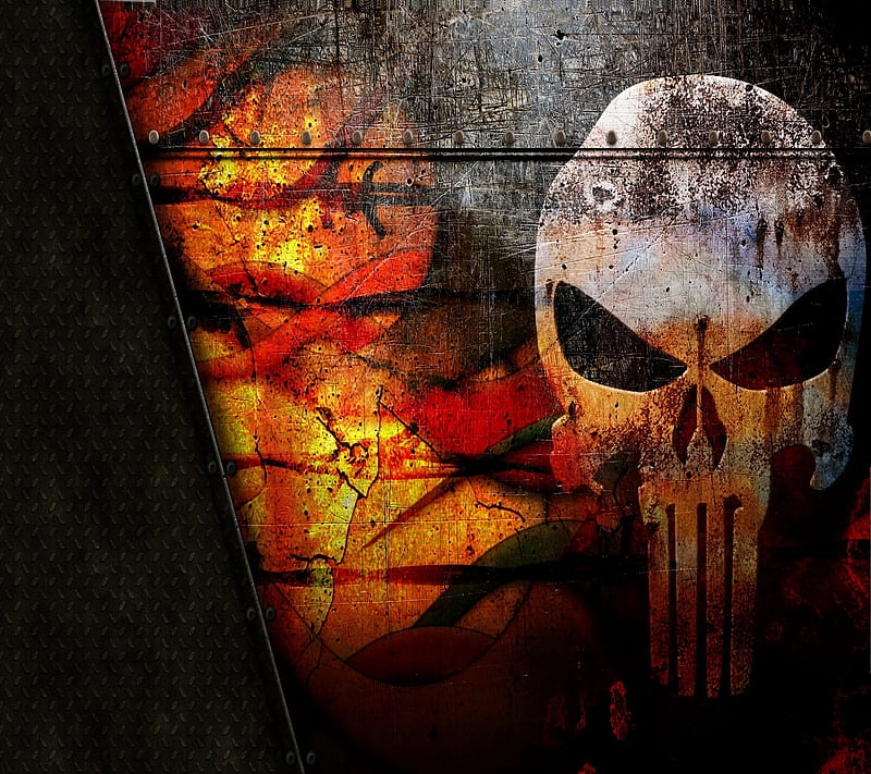 Marvel The Punisher Scary Grungy Skull Logo Digital Art by Enxu