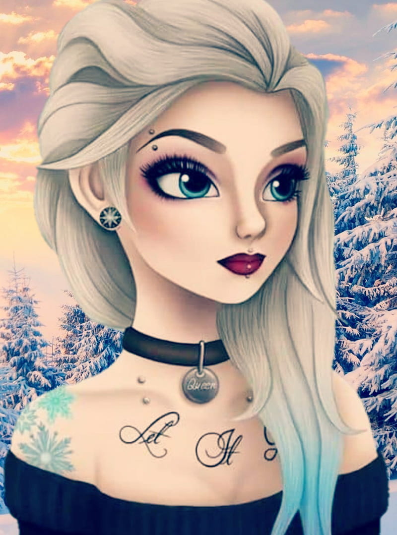 Rebel Frozen, let it go, piercing, tattoo, HD phone wallpaper