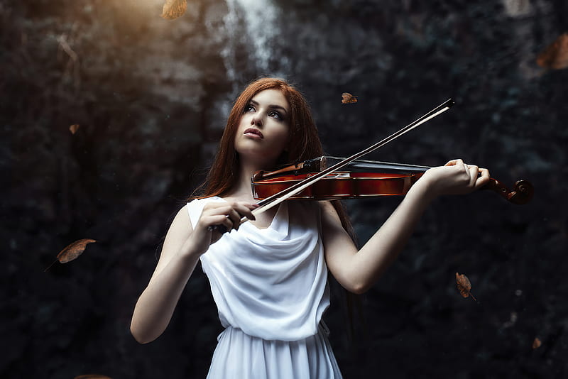 Girl Playing Violin , girls, model, violin, HD wallpaper