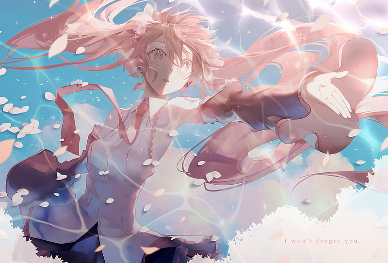 hatsune miku, vocaloid, clouds, twintails, i won't forget you, Anime, HD wallpaper