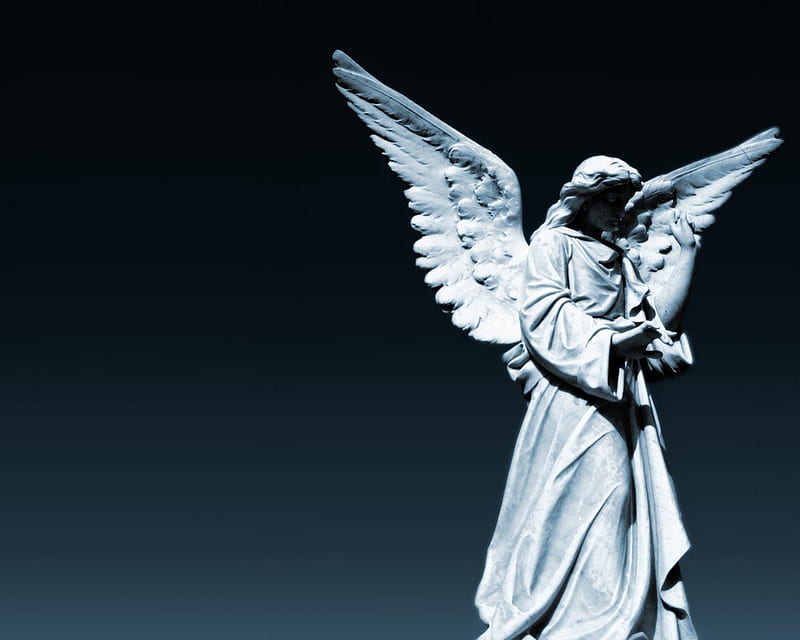 Angel Statue, wings, Statue, stone, angel, HD wallpaper