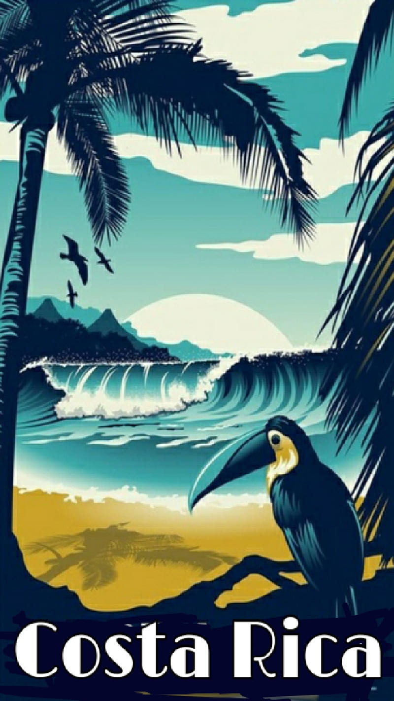 Vintage Costa Rica, brochure, costa, destination, invitation, rica, tourist, travel, vacation, vintage, HD phone wallpaper