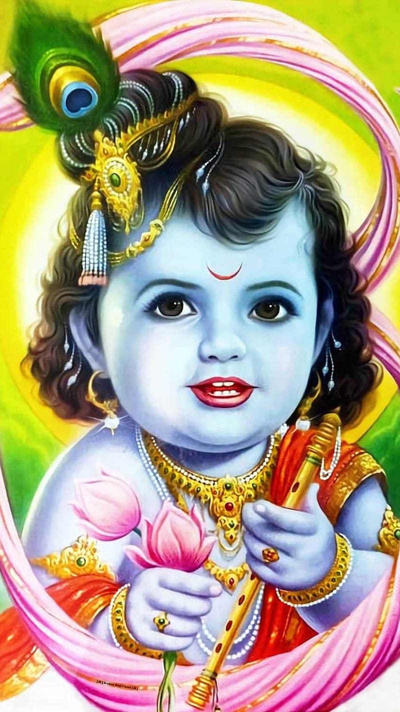 Little Krishna, God Kanha Sitting On Cow, lord, laddu gopal, HD ...